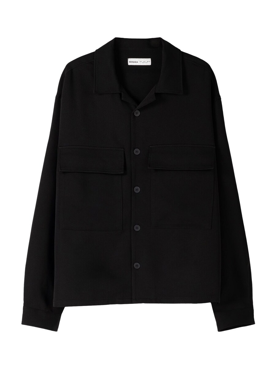 

Рубашка на пуговицах Comfort fit Bershka, черный