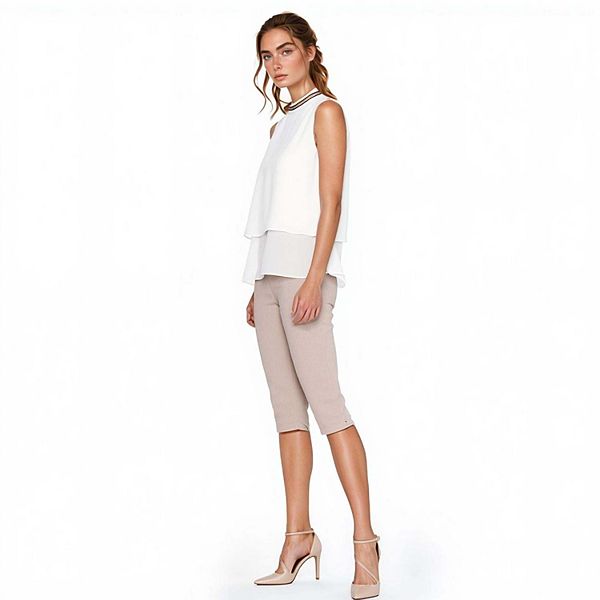 

Многослойная блузка-бюстье с воротником стойкой из шифона Pleione