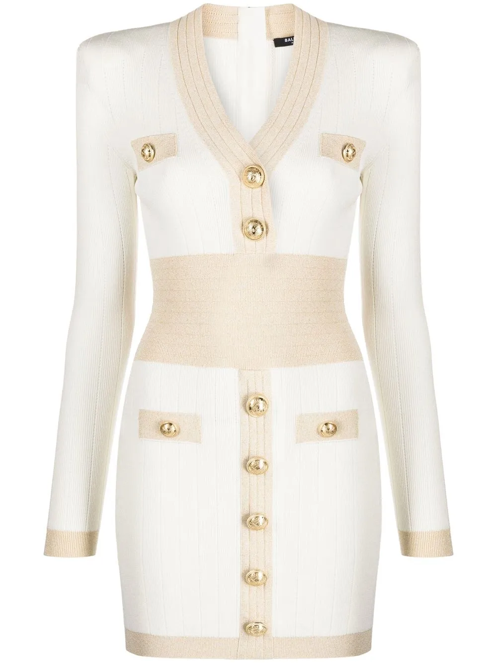 

Трикотажное платье мини BALMAIN, белый