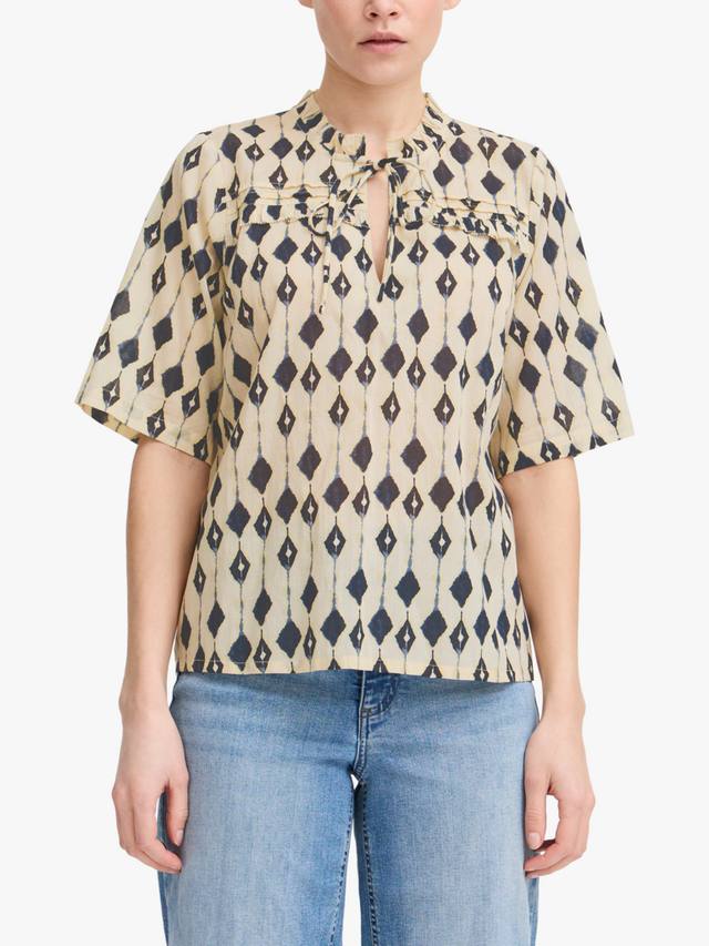 

Топ Emmeretta с геометрическим принтом ICHI, Natural/Multi