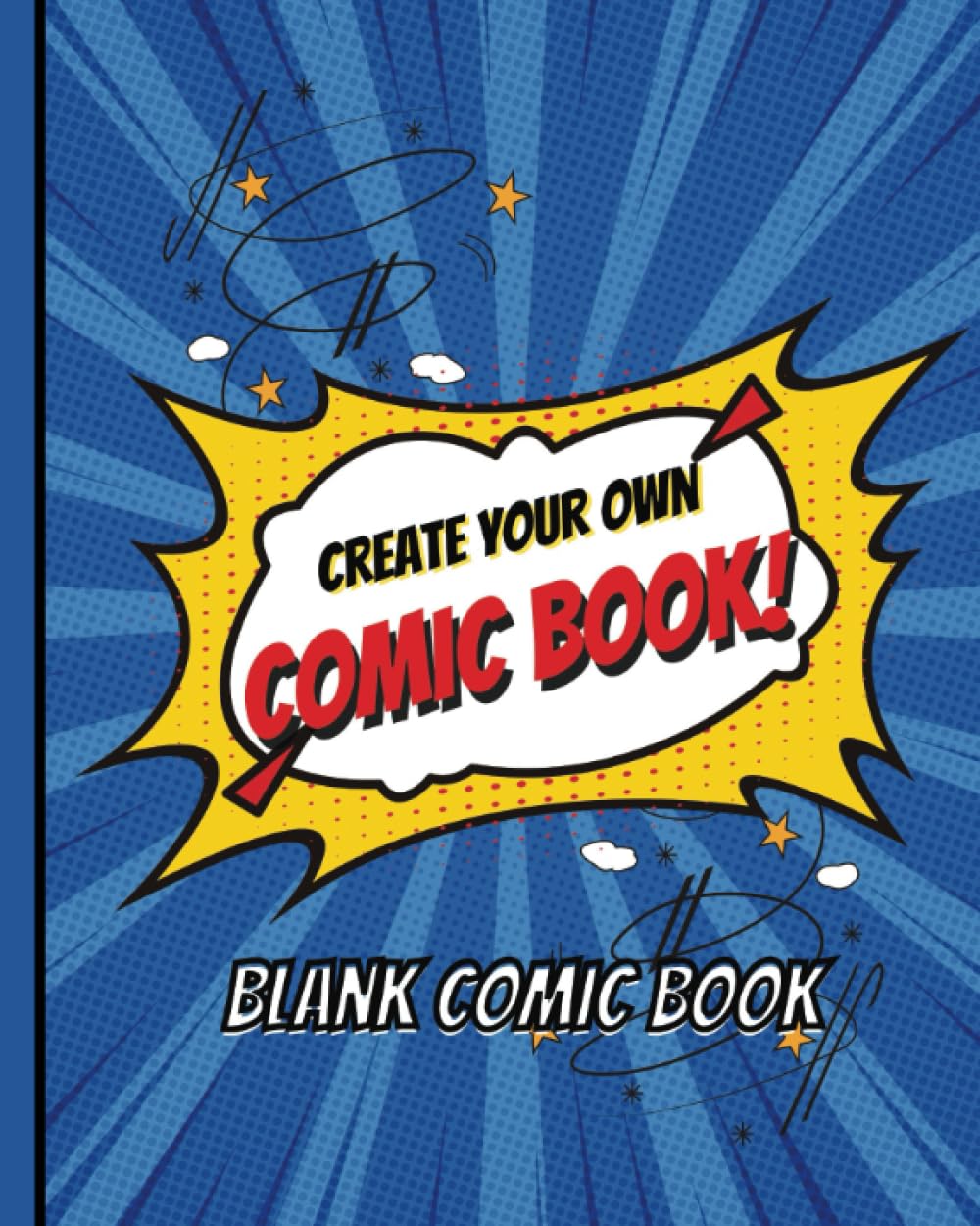 

Blank Comic Book for Kids and Adults | Create and Draw Your Own Comic Strip Stories in this Comic Journal Notebook | Large Size at 8.5 x 11 inches, ... and Pop Art Bubbles | Designed by AddiGray (Independently published)