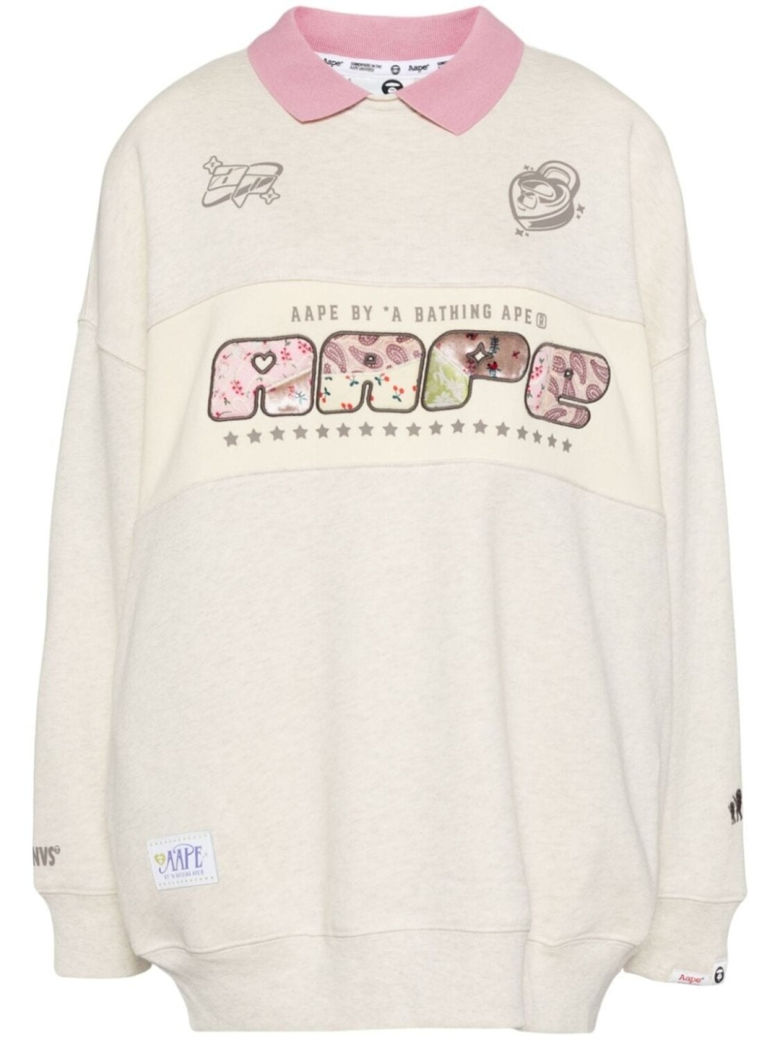 

AAPE BY *A BATHING APE толстовка-поло с логотипом, нейтральный цвет