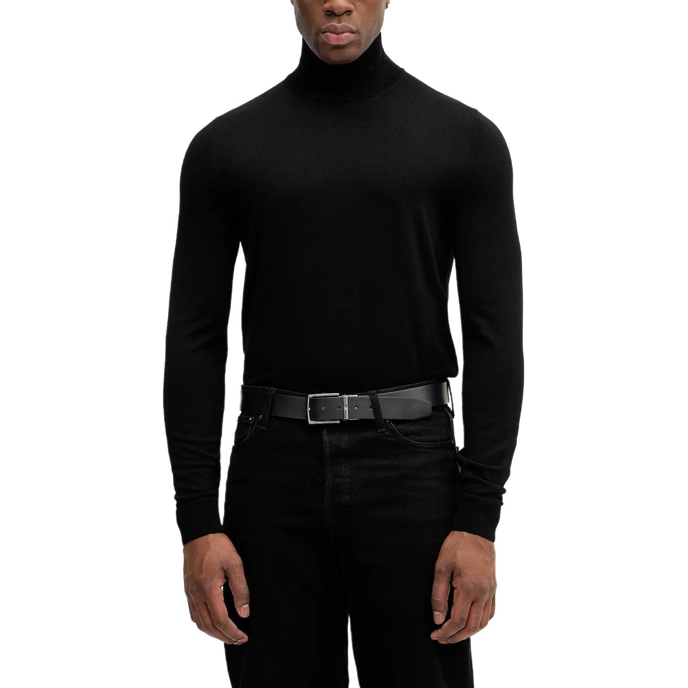 

Свитер с длинными рукавами и воротником-стойкой HUGO BOSS, черный