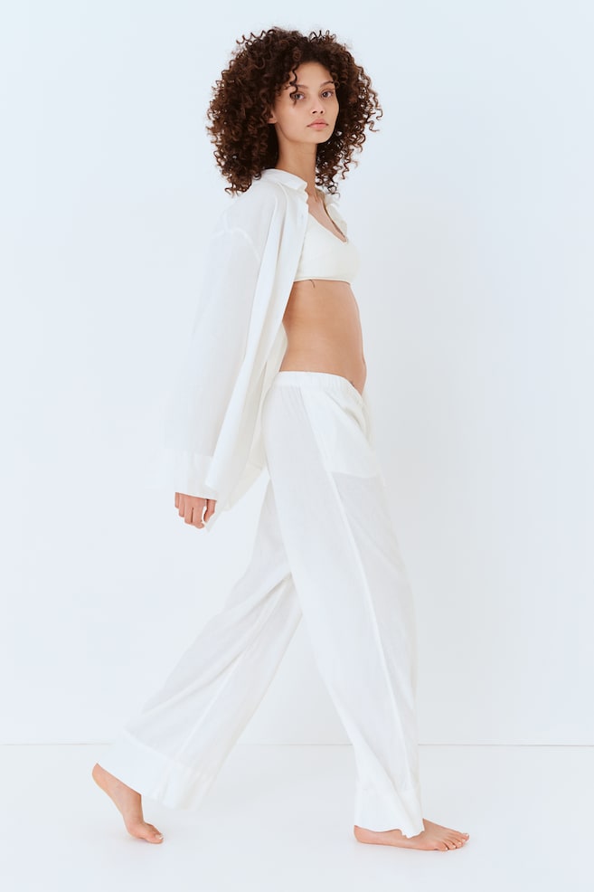

Широкие брюки из льняной смеси H&M, белый