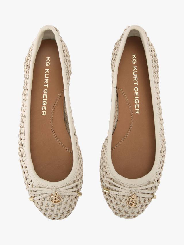 Балетные туфли-лодочки из плетеной кожи mya KG Kurt Geiger, белый — фото 2