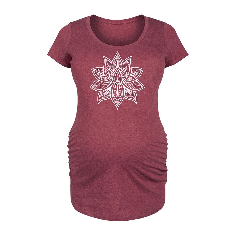 

Белая футболка с рисунком Maternity Mandala Lotus, цвет Heather Dark Red