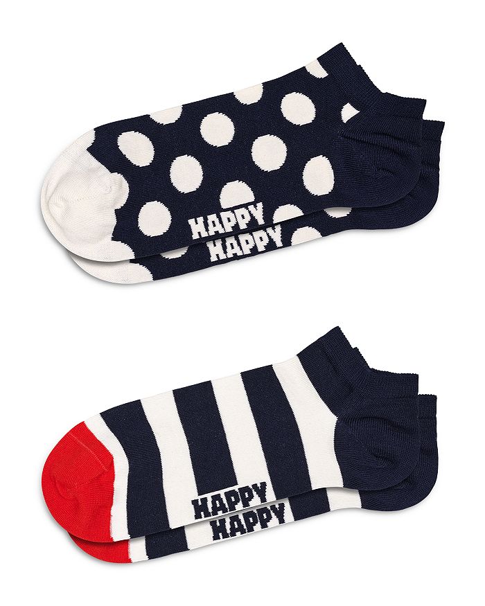 

Набор носков Big Dot Stripe Low в полоску и горошек Happy Socks, синий