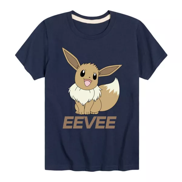 

Мальчиковая футболка 8-20 с пастельным принтом покемона Eevee Licensed Character, синий