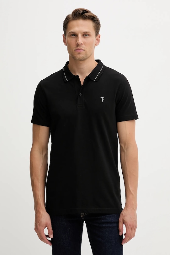 

Хлопковая поло Trussardi, черный