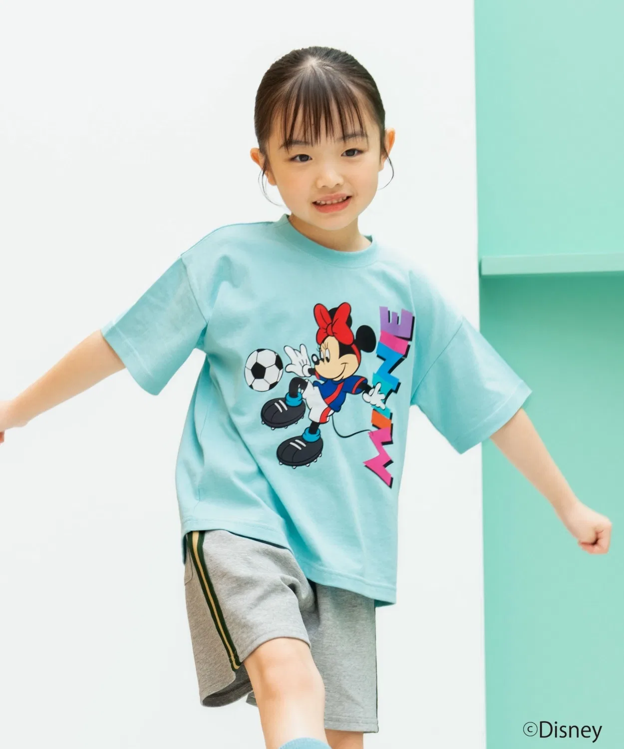 Детская футболка с принтом Soccer Half Sleeve and D. petit main, Turquoise Blue