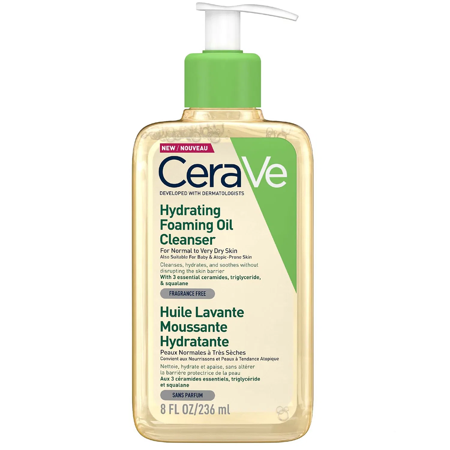 Очищающая пенка-масло для лица Hydrating Foaming Oil Cleanser, CeraVe, 236 мл