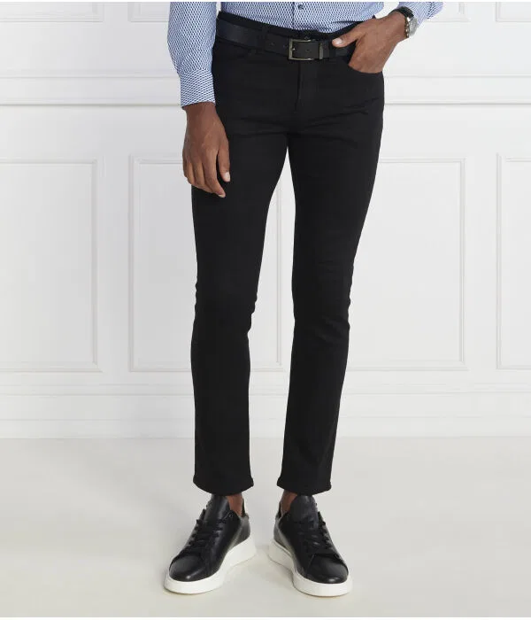 Мужские джинсы slim fit с добавлением кашемира Delaware BOSS, черный — фото 3