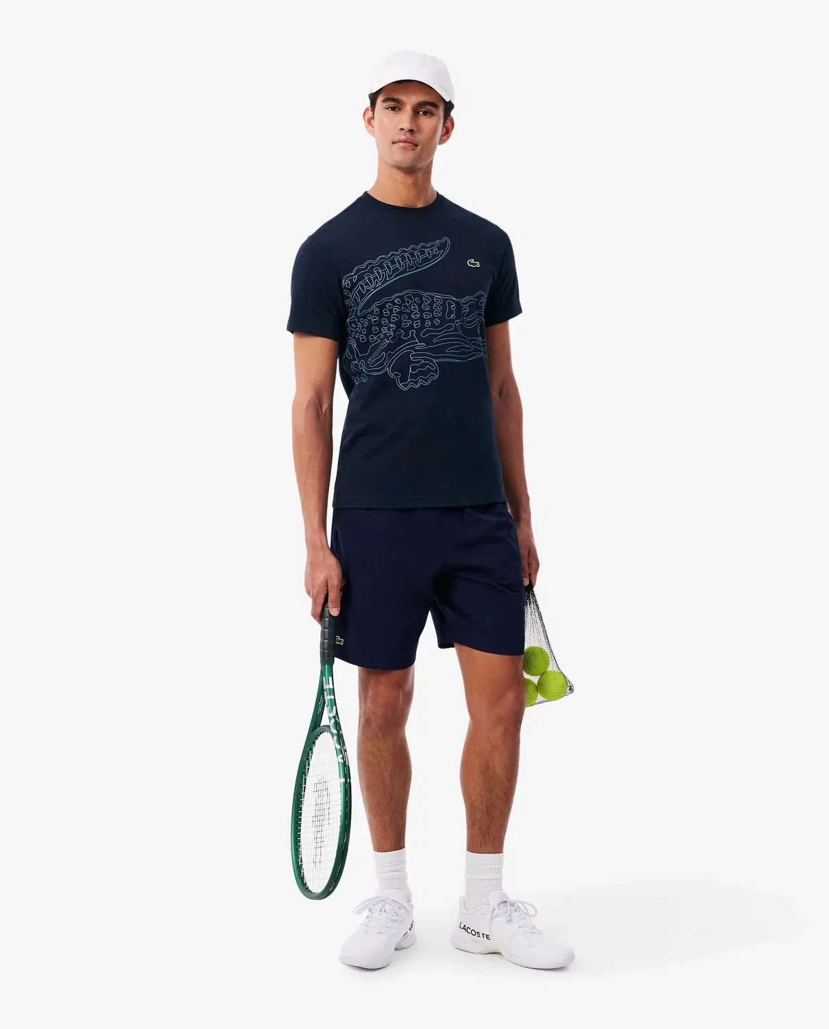 Мужская спортивная футболка с принтом Lacoste, Azul Oscuro — фото 4