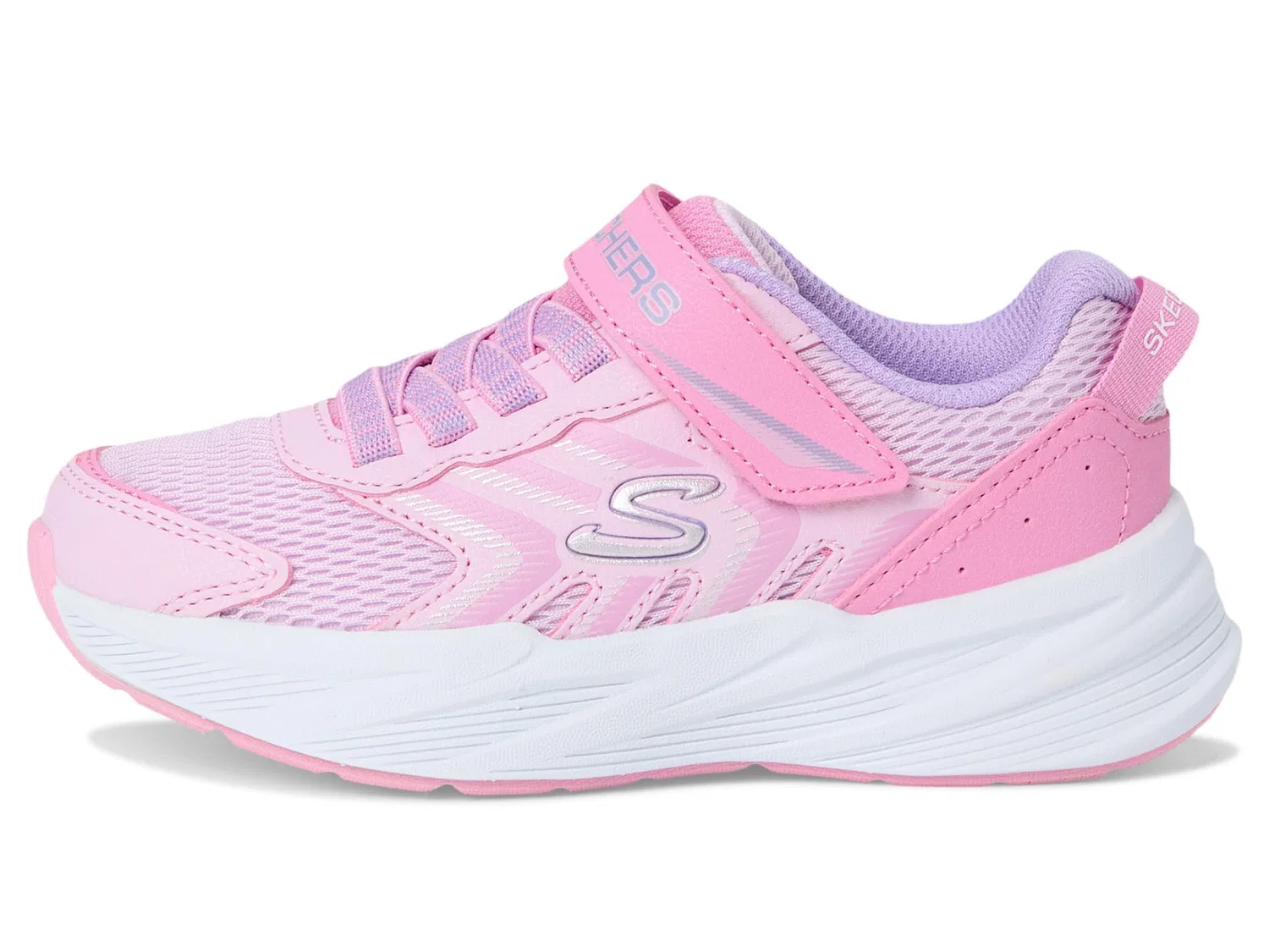 Детские кроссовки для девочек с сетчатым верхом Microspec Tread Skechers, Light Pink Lavender — фото 4