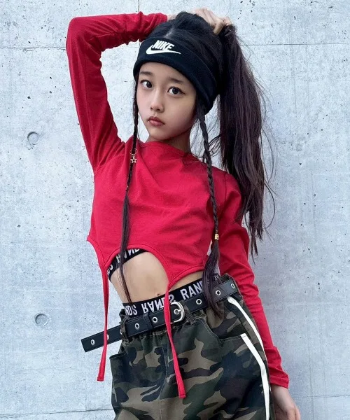 Детская футболка с длинным рукавомSwing Tail RandS, Red