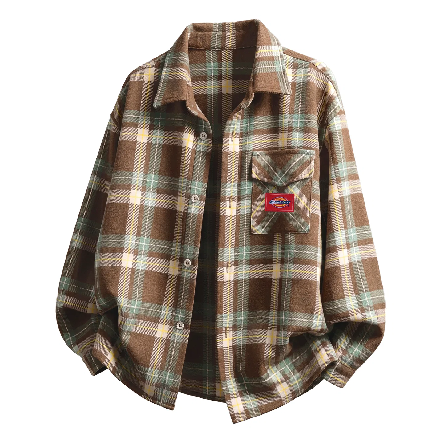 Детская рубашка с воротником и принтом SHOW Label Turquoise Plaid Dickies, Turquoise Plaid — фото 4