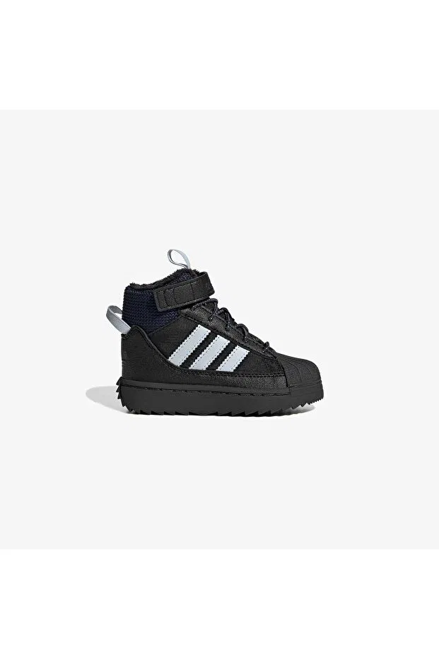 Детские ботинки для девочек с принтом Superstar winter trek baby Adidas, Black