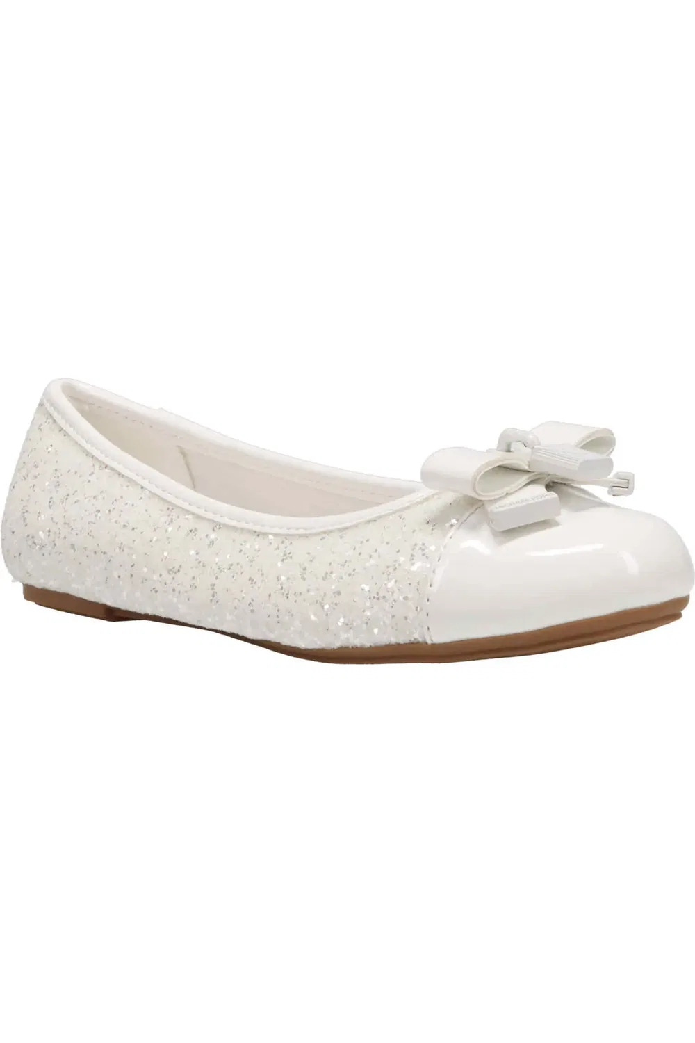 Балетки детские с блестками Kenya Lock MICHAEL Michael Kors, White/Glitter