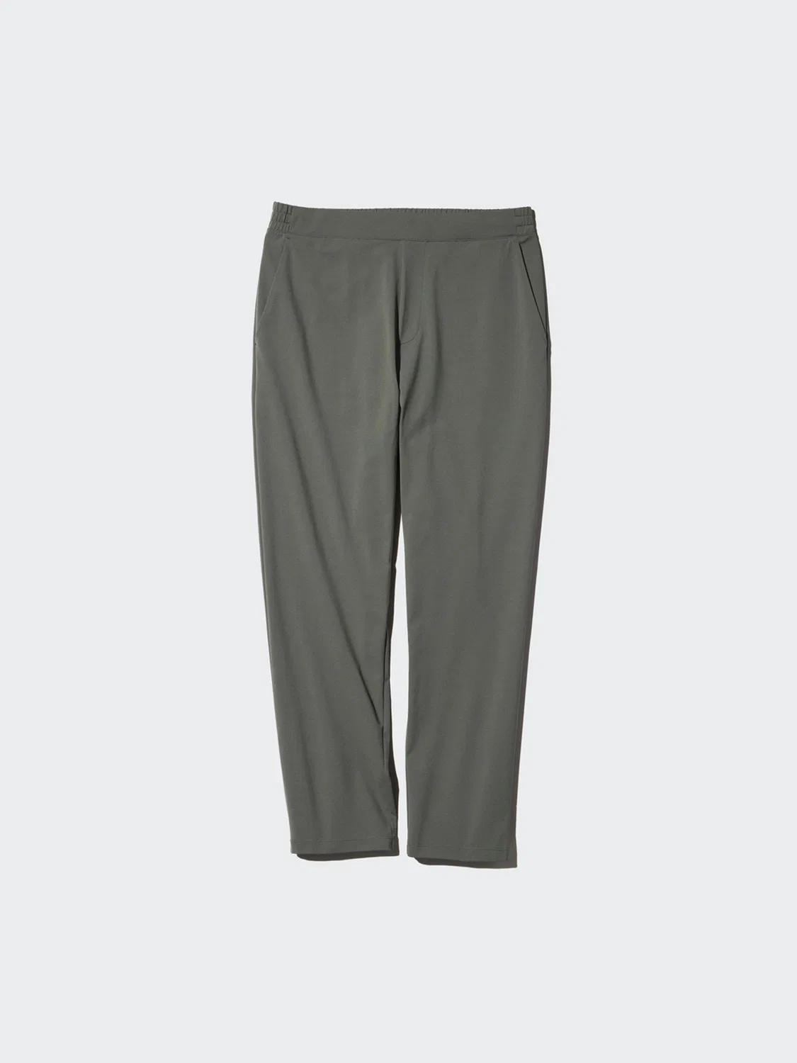 Брюки 9/10 с высокой эластичностью и узким кроем DRY-EX Uniqlo, темно-оливковый — фото 4