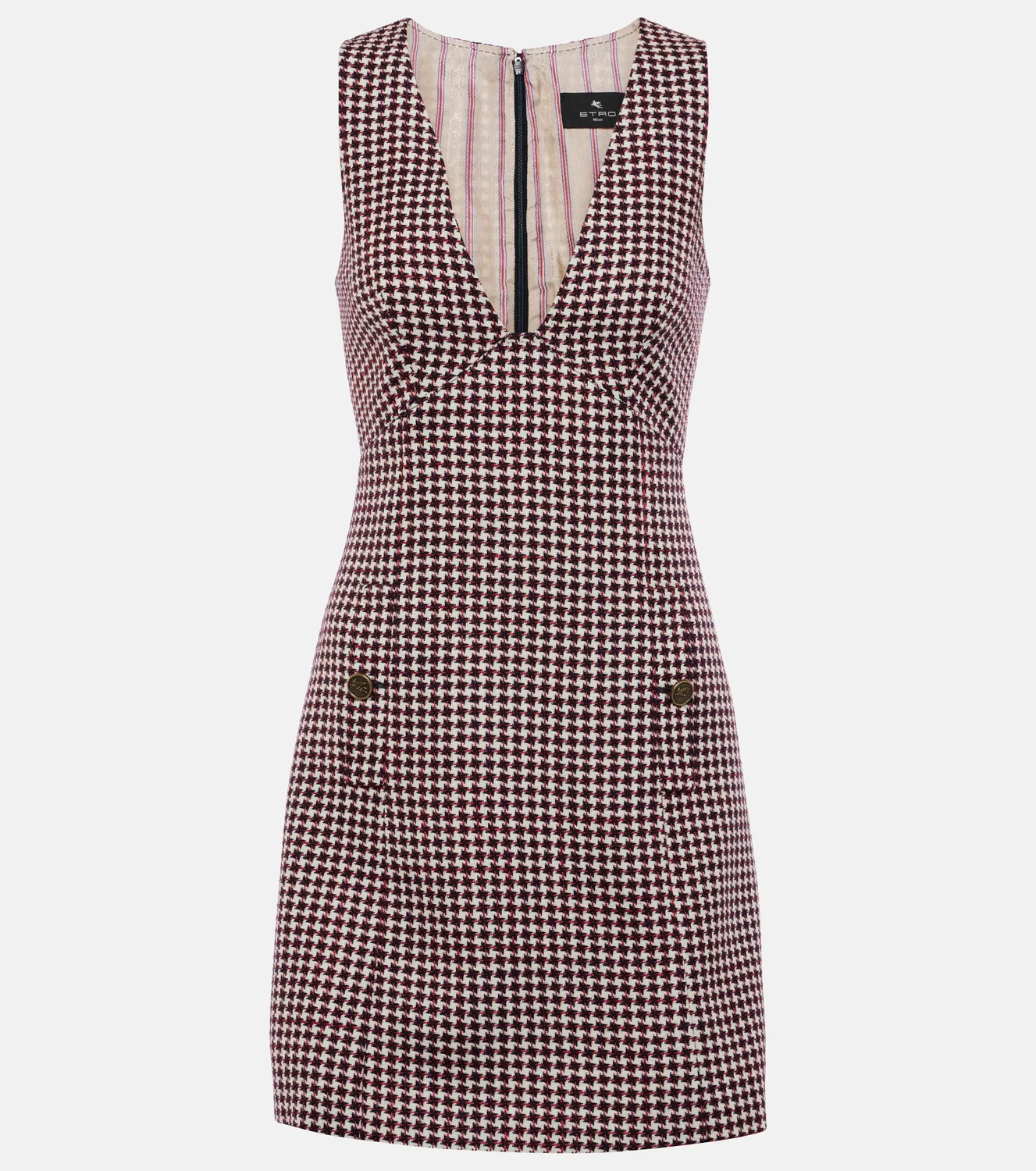 Платье мини в клетку Etro, Multicolour On White Base