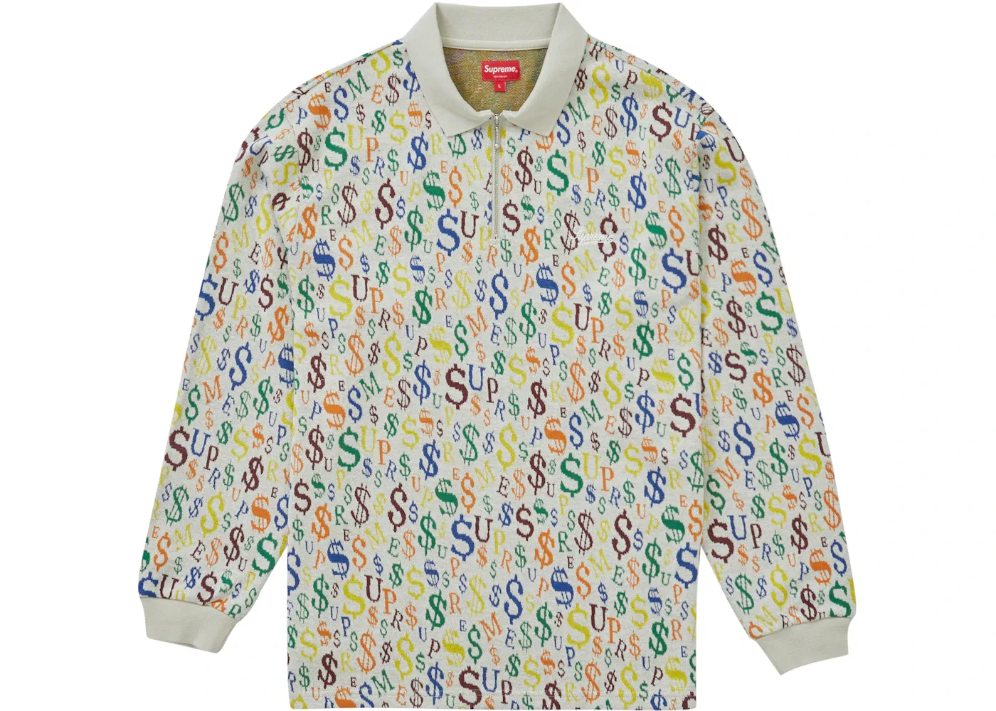 Мужское поло с длинным рукавом Supreme, White