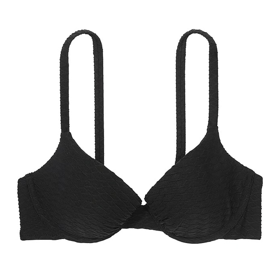 

Топ бикини Victoria's Secret Swim Mix & Match Icon Push-Up Fishnet, черный
