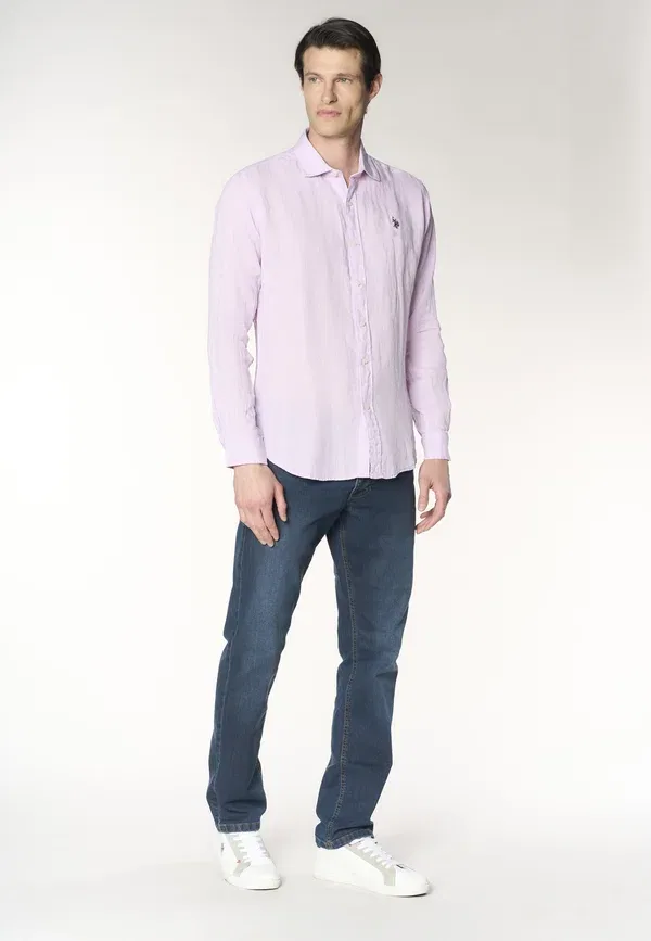 Рубашка из льна Shirt U.S. Polo Assn., розовый — фото 2