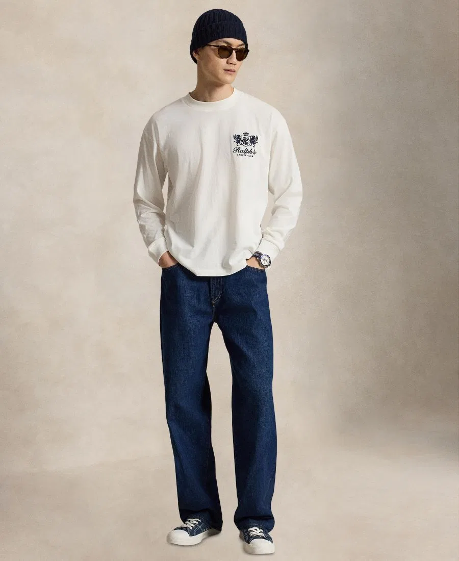 Футболка с длинным рукавом с вышивкой Polo Ralph Lauren, Trophy Cream — фото 2