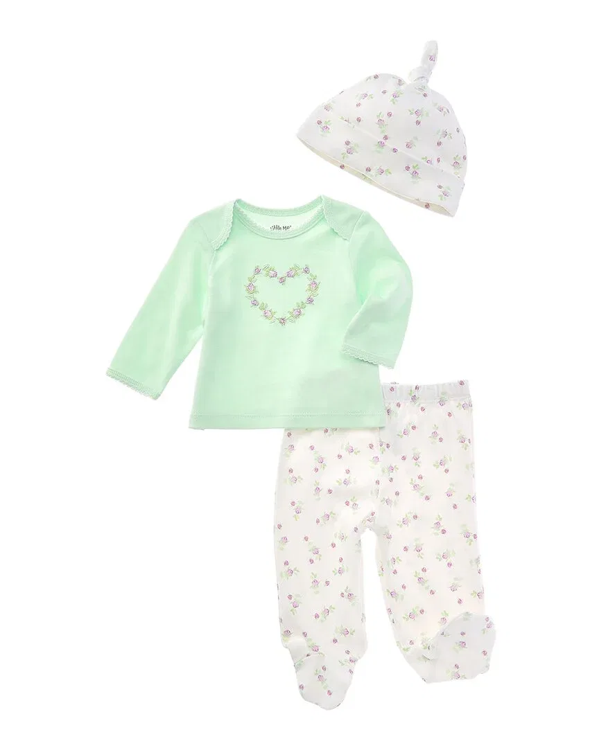 Детский комплект с вышивкой Floral Heart Little Me, зеленый