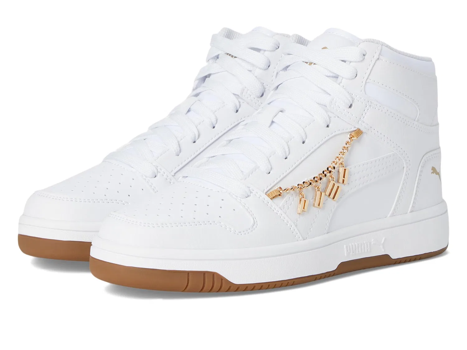 Детские кроссовки для мальчиков с высоким верхом Rebound Layup Mid PUMA PUMA White PUMA White PUMA Gold