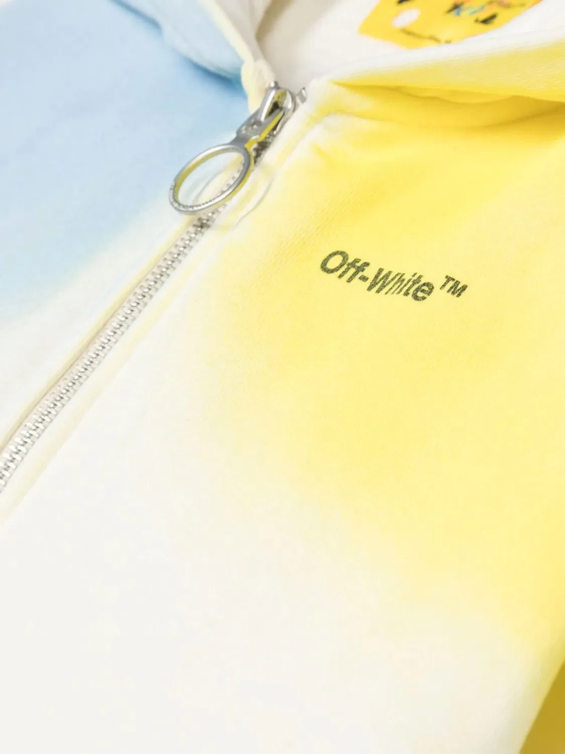 Толстовка с капюшоном на молнии с графическим принтом OFF-WHITE, нейтральные — фото 3