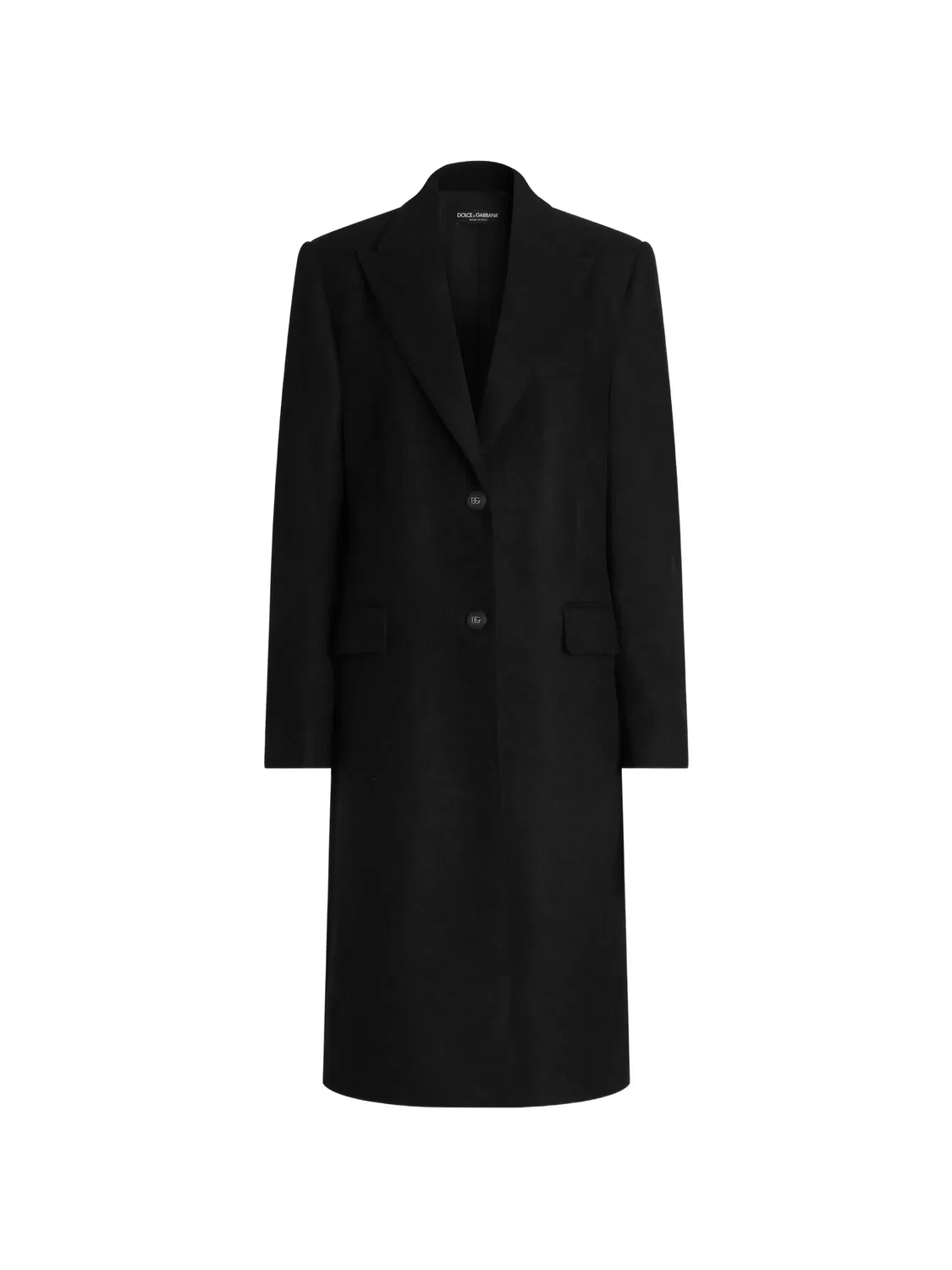 Пальто с потайной застежкой Dolce & Gabbana, черный