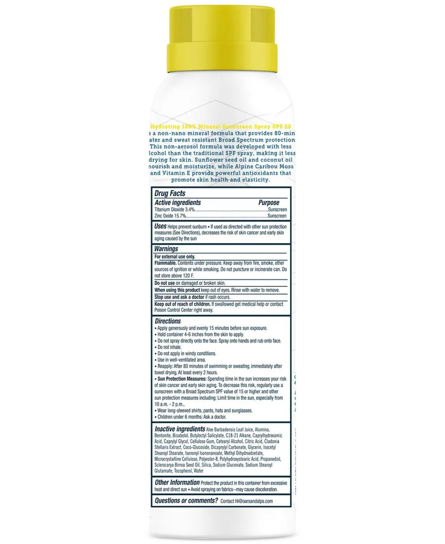 Oars + Alps Минеральный солнцезащитный спрей SPF 50, 170 мл — фото 2