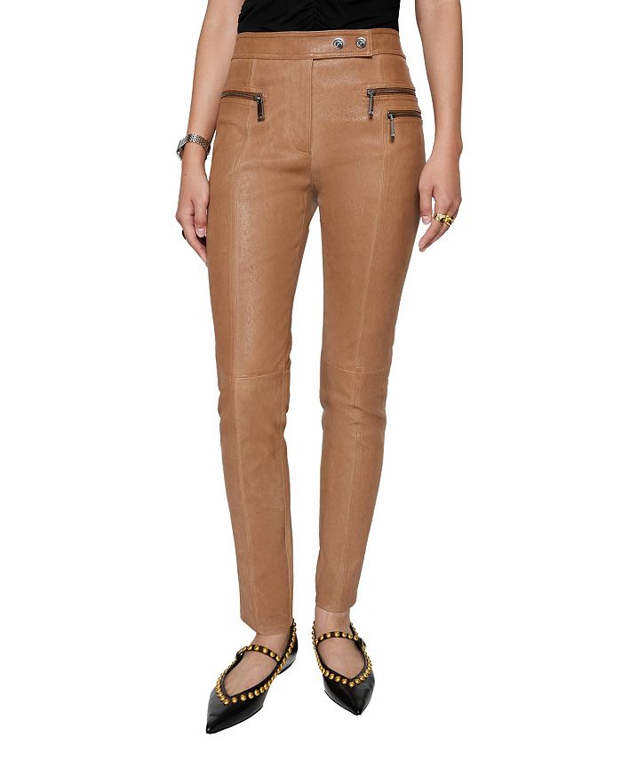 

Мотоциклетные штаны Wilder Stretch Rebecca Minkoff, коричневый/бежевый
