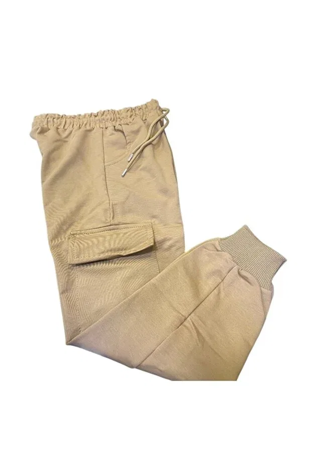 Детские спортивные штаны для девочек с карго-карманами Lcetty, Beige