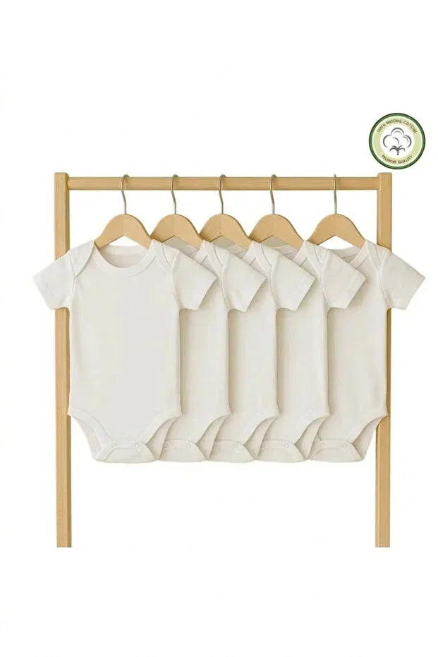 Детское боди с коротким рукавом комплект 5 шт Unisex Rany Baby Kids, White-1-1