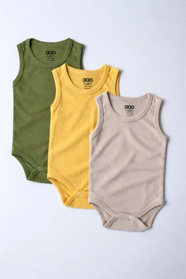 Детское боди-комбинезон с коротким рукавом набор из 3 предметов Efu Baby, Multicolor-1 — фото 2
