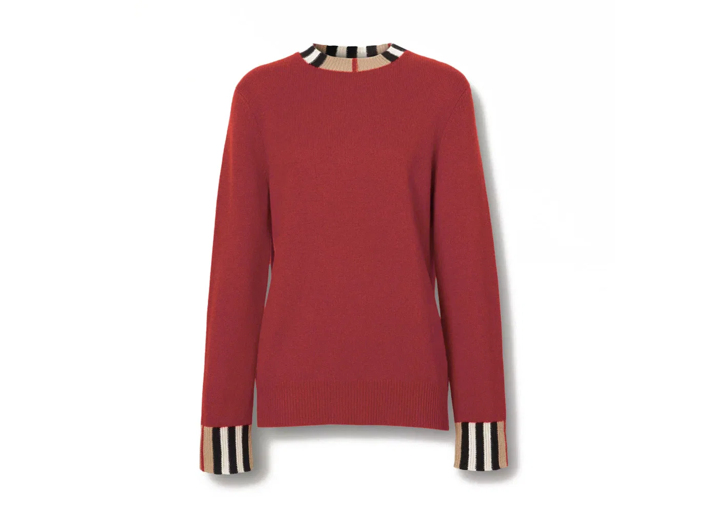 Женский свитер с кашемиром с отделкой Icon Stripe Burberry, Bright Red