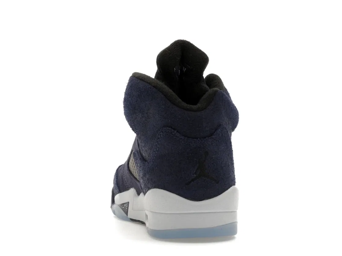 Детские кроссовки с принтом Jordan 5 Retro Jordan, Midnight Navy/Black/Football Grey — фото 4