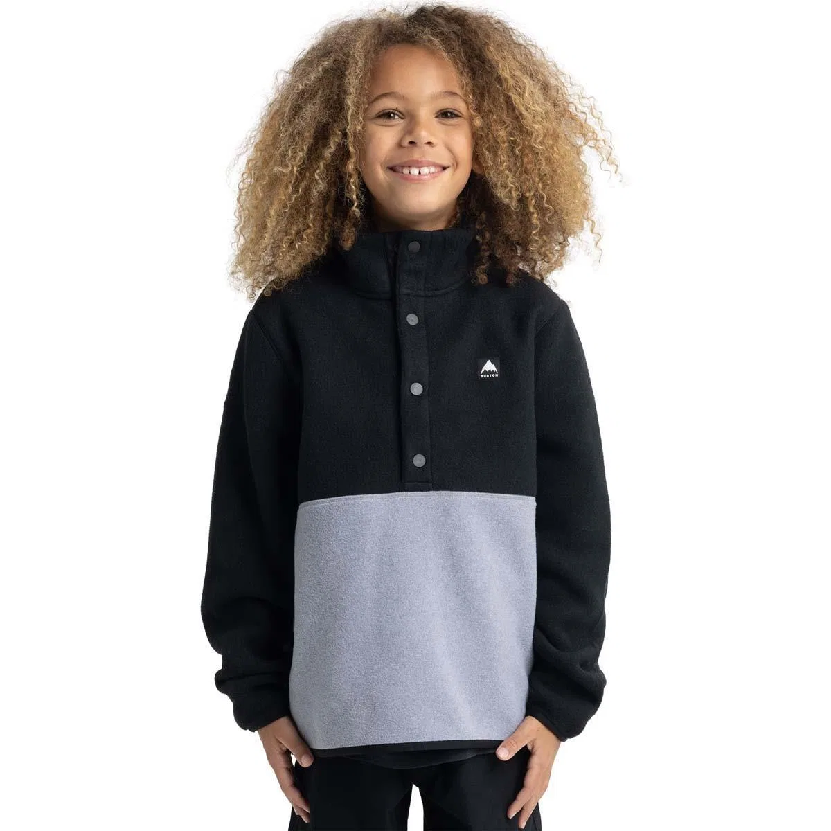Флисовая анорак-кофта Cinder Fleece Burton, True Black/Gray Heather