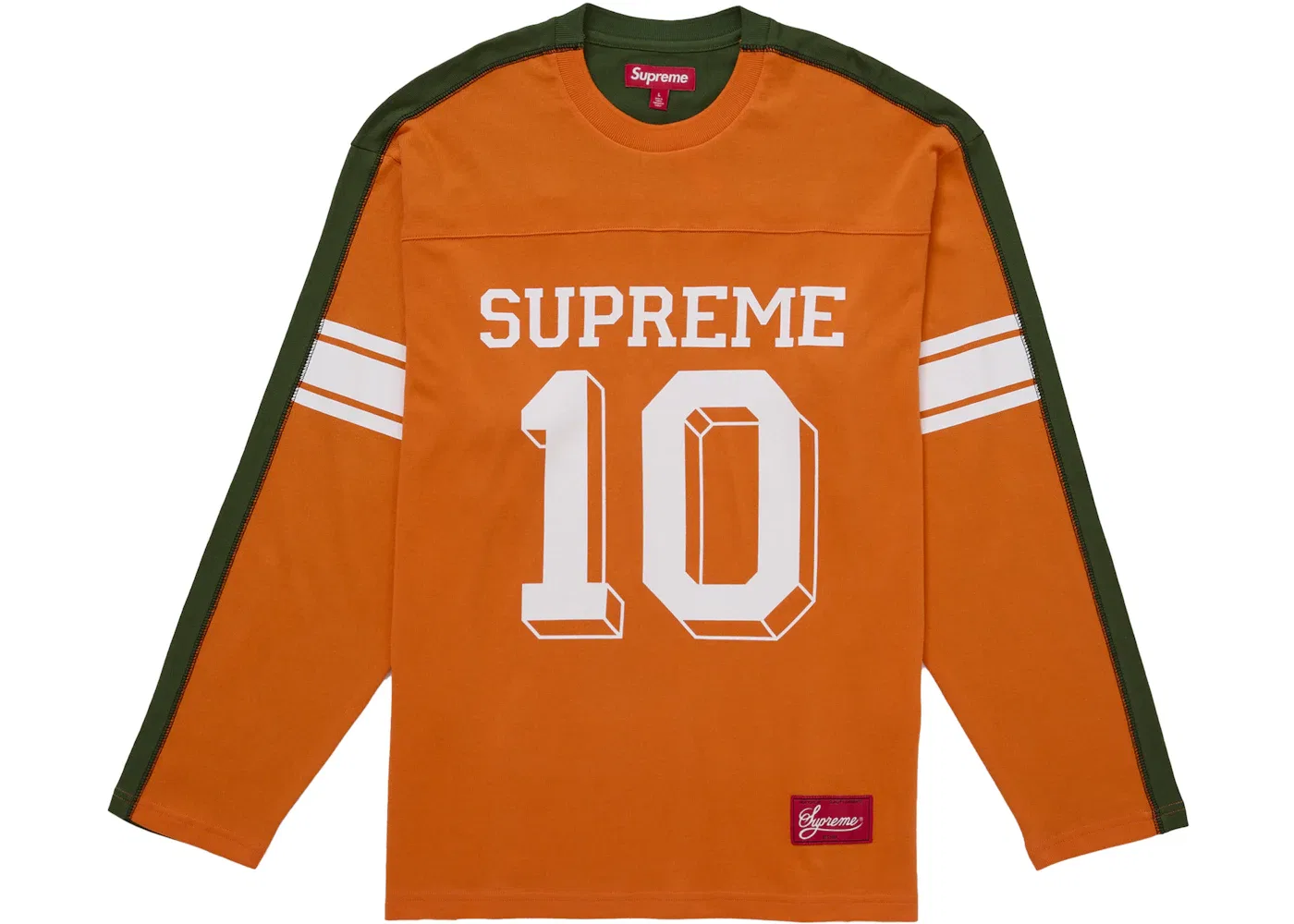 Мужская футболка с длинным рукавом Supreme Split L/S Football Top, Orange
