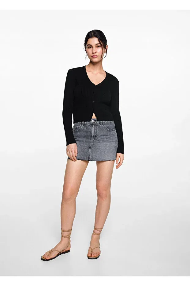 Детский кардиган для девочек с длинным рукавом Mango Woman, Black