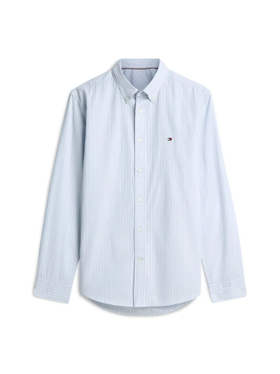 Рубашка на пуговицах TOMMY HILFIGER Regular fit Button Up Shirt 'Flex' светло-голубого цвета
