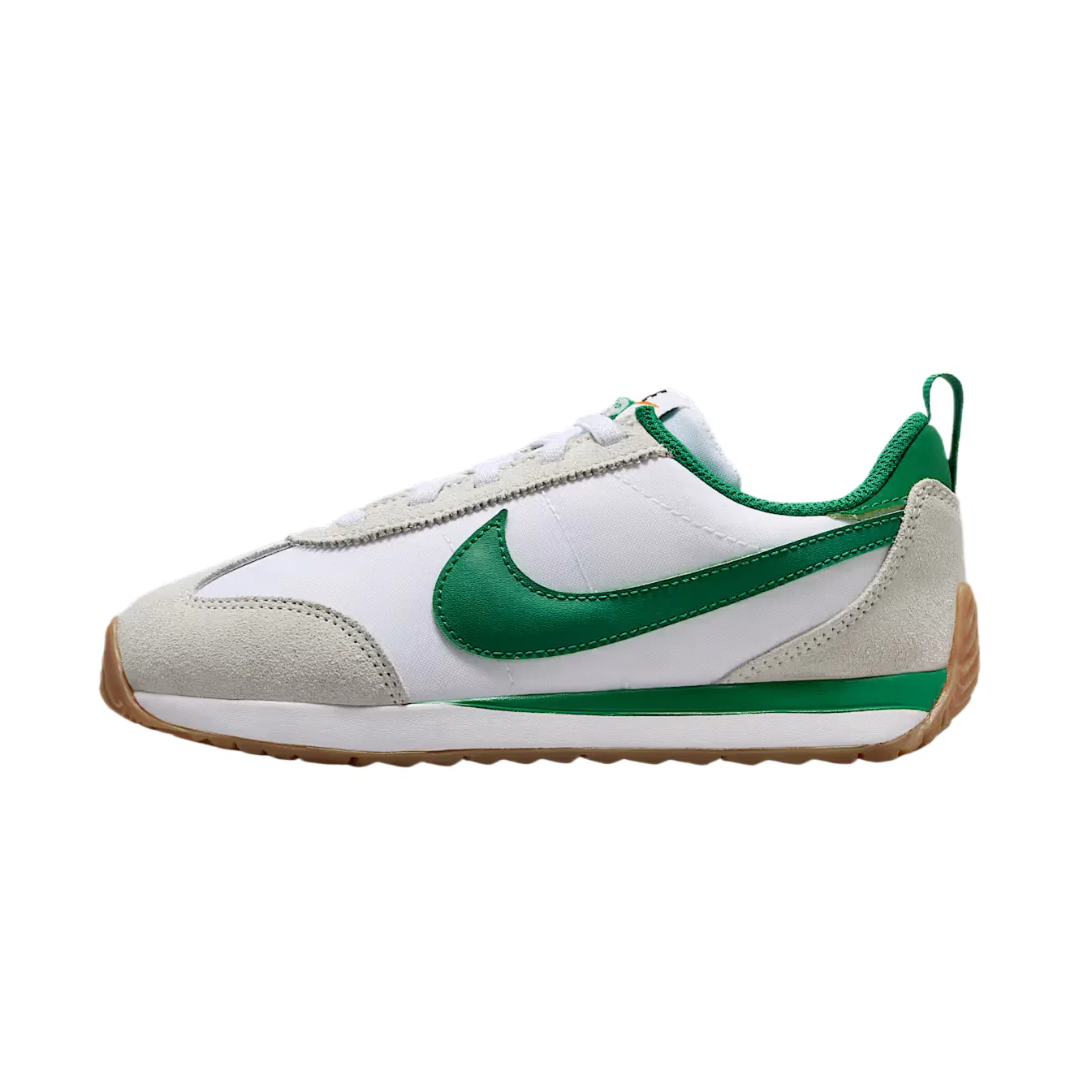 Детские кроссовки на шнуровке с замшевым верхом Nike Pacific Suede Cushioning, White/Light Silver/Medium Brown/Malachite