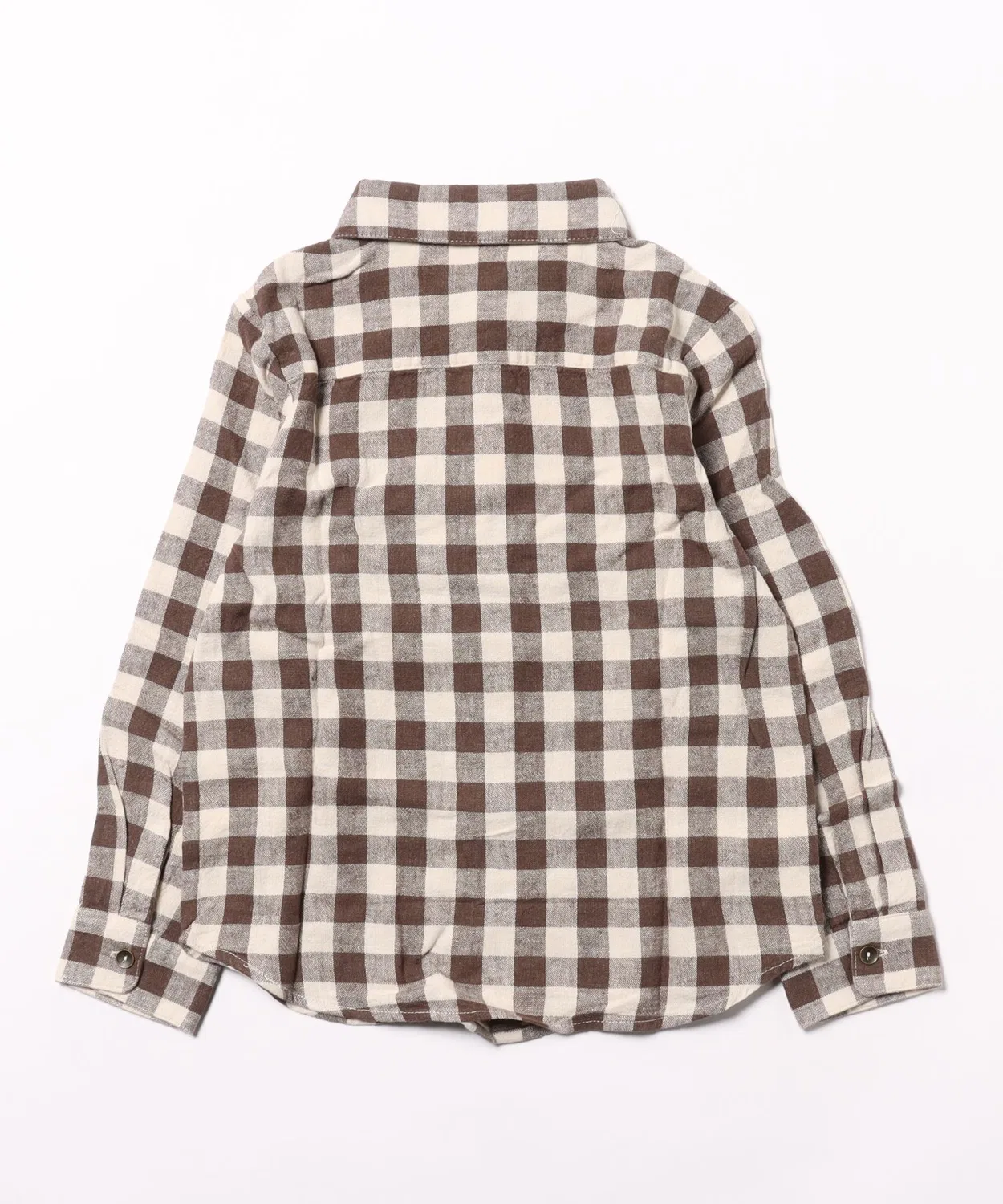 Детская рубашка с воротником и длинным рукавом Charcoal Check Rylee + Cru, White/Black — фото 2