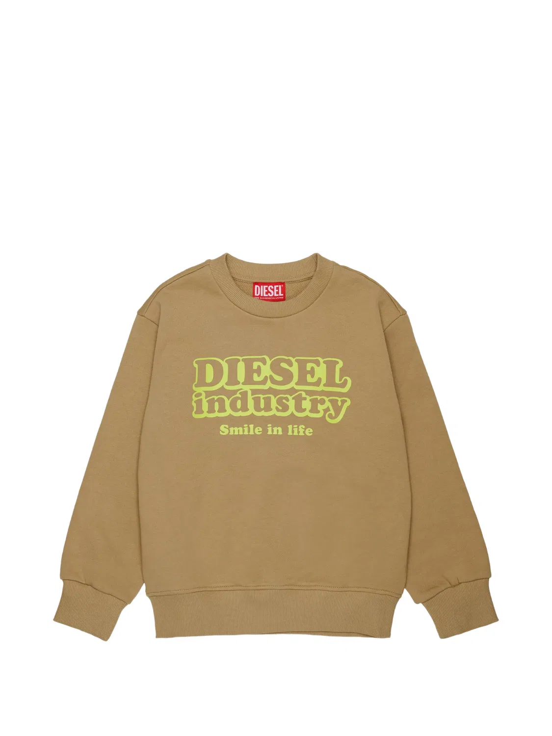 Свитшот с логотипом нейтральных оттенков Diesel, нейтральные