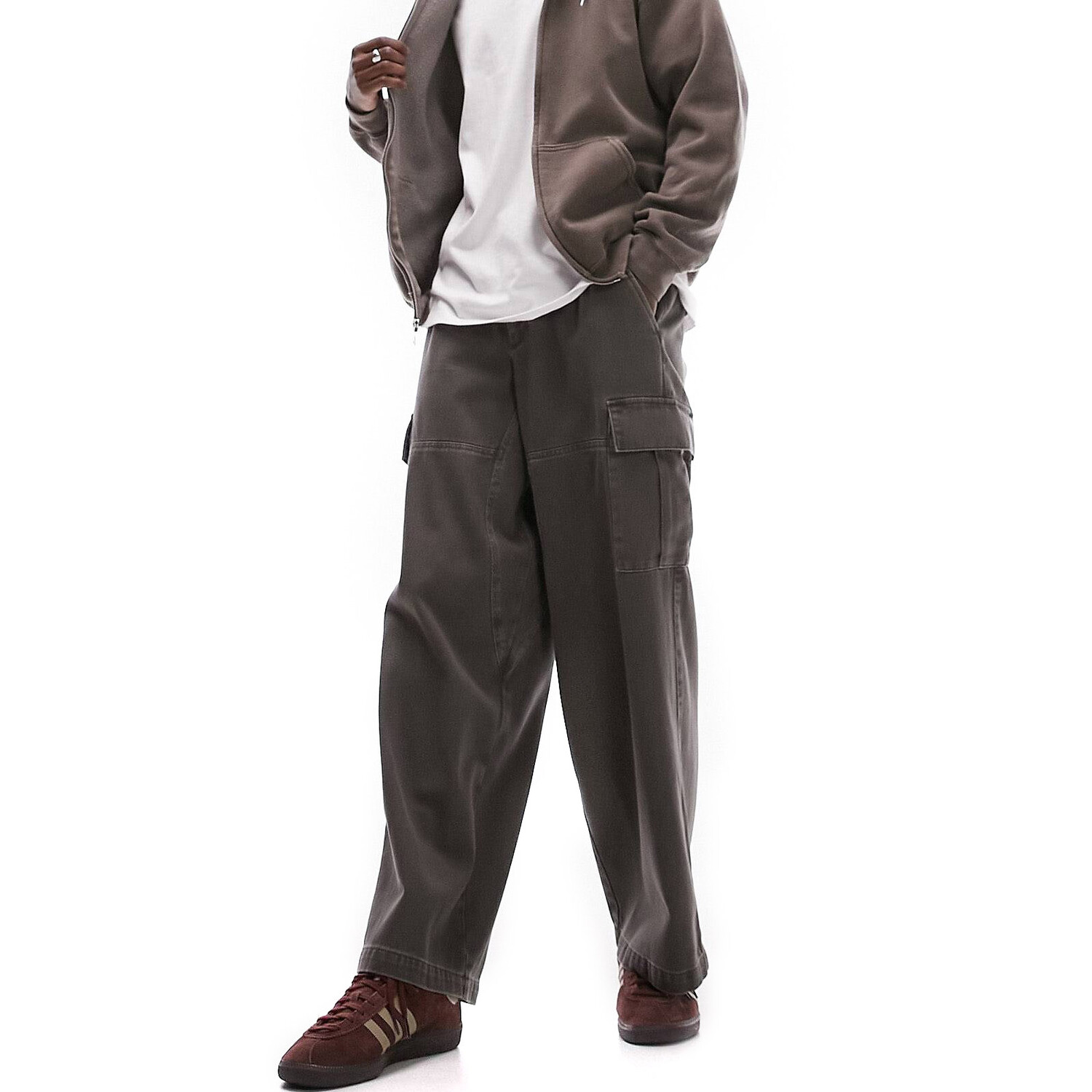 

Брюки-карго Topman Extreme Baggy, серый хаки