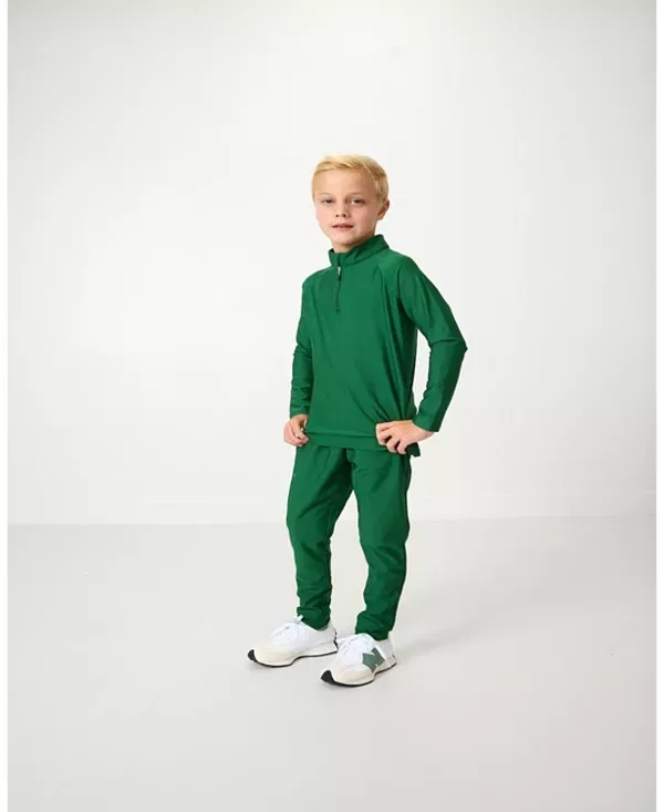 Детские спортивные брюки для мальчиков с зауженным кроем Courtside Kids, Dark Green — фото 2