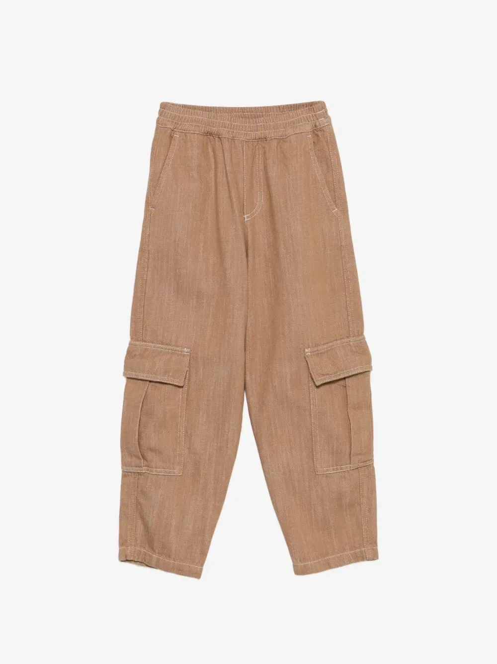 Брюки-карго с эластичной резинкой на поясе Emporio Armani Kids, коричневый
