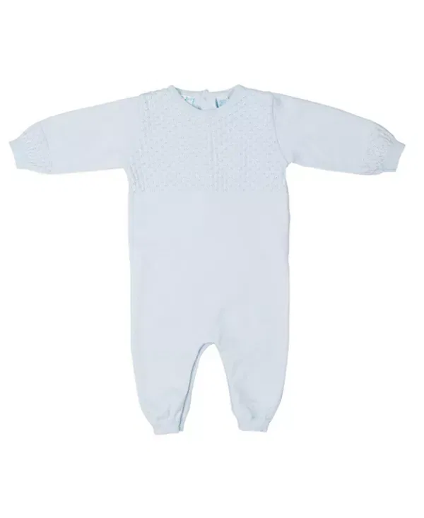Детский комбинезон для мальчиков с длинным рукавом Diamond Knit Longall Feltman Brothers, Light Blue